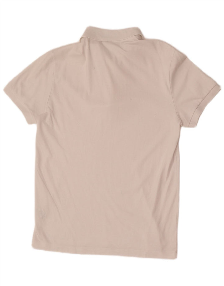 Lacoste Polo de ajuste regular para hombre talla 3 pequeño algodón blanco
