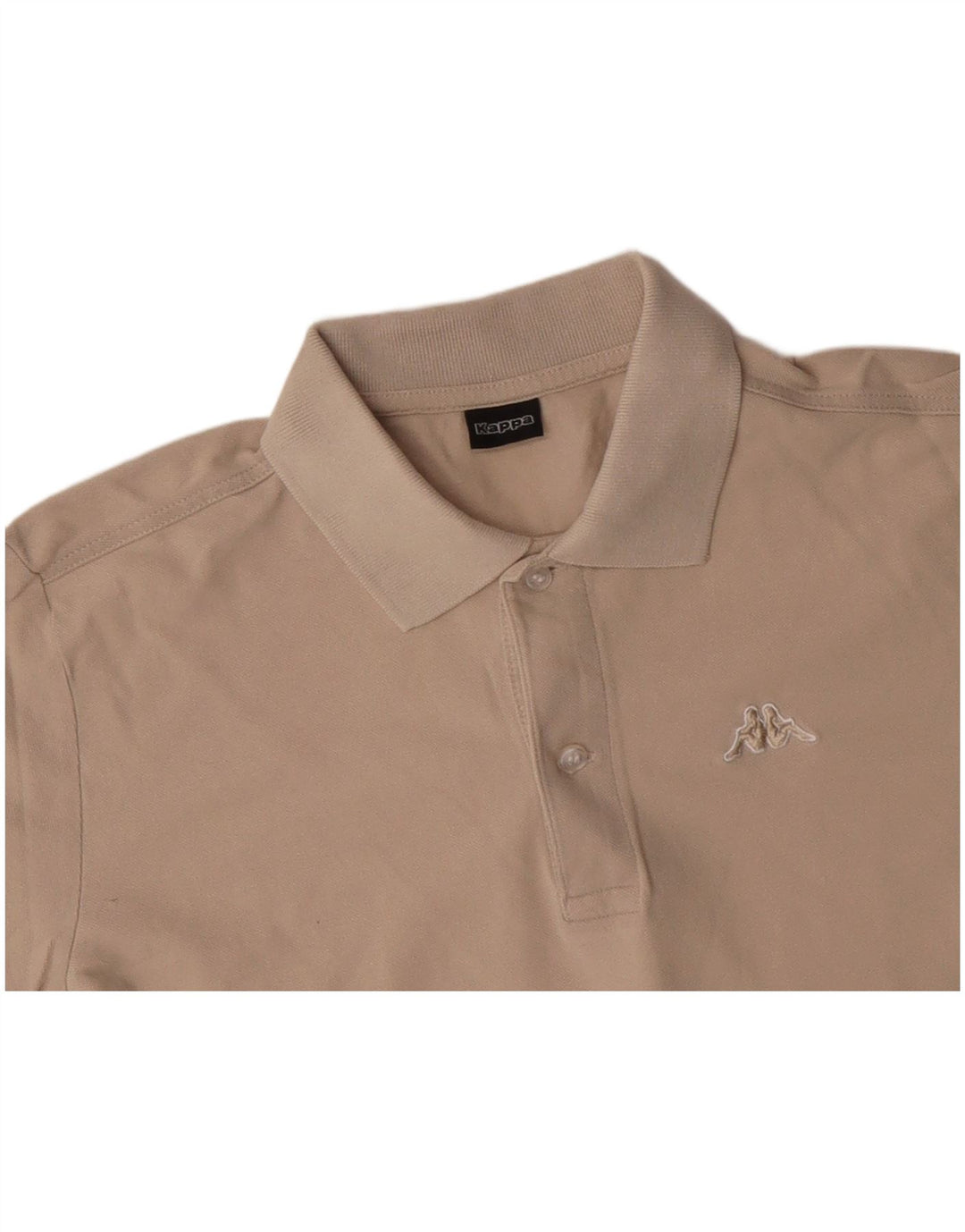 KAPPA Polo de manga larga para hombre pequeño algodón beige
