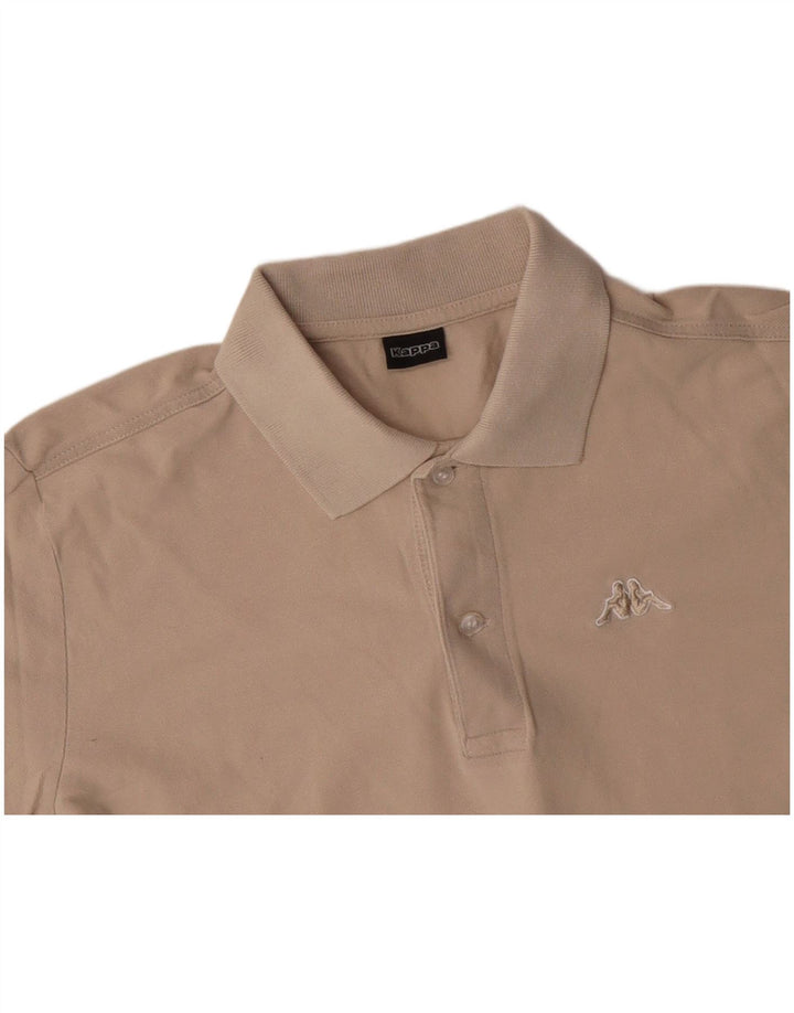 KAPPA Polo de manga larga para hombre pequeño algodón beige