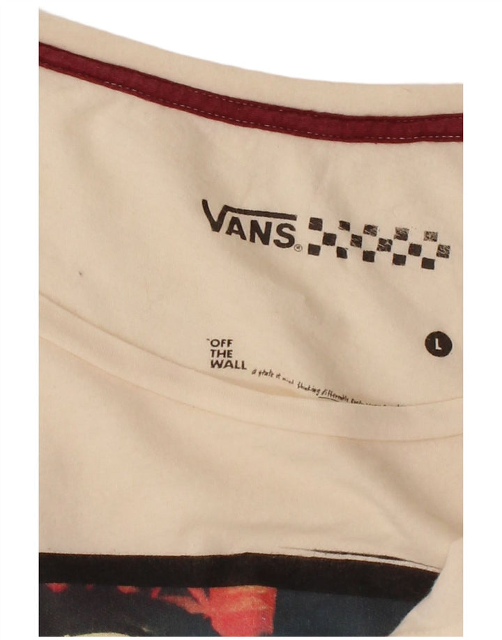 VANS Camiseta gráfica para mujer Top UK 46 Large Off White Colorblock