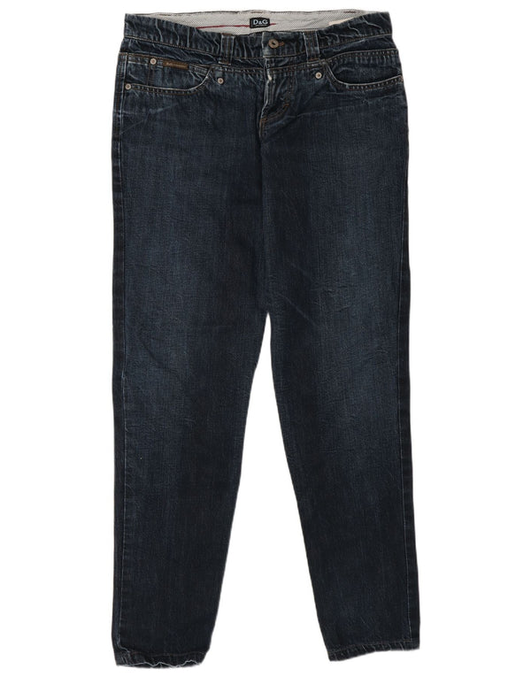 Dolce & Gabbana Vaqueros ajustados para mujer IT 48 XL W34 L32 Algodón azul marino