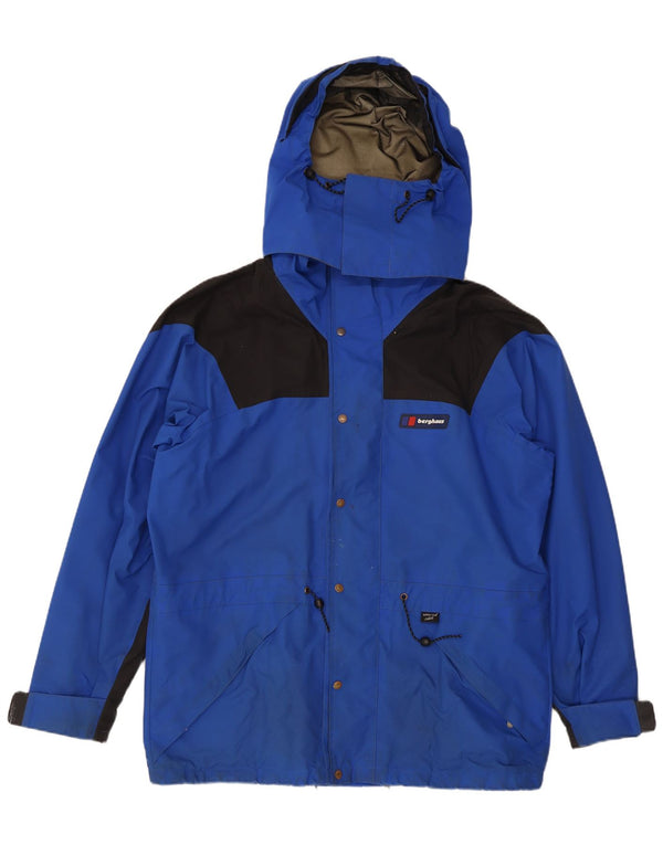 Berghaus Chaqueta cortavientos con capucha para hombre UK 42 XL Azul Colorblock