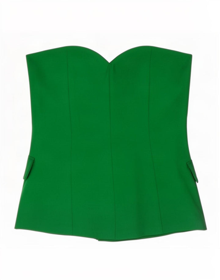 Zara Mujer Crop Top Sin Tirantes UK 40 Small Verde