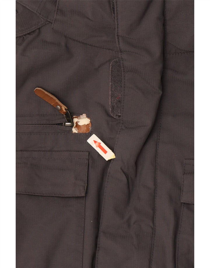 ANIMAL Chaqueta cortavientos con capucha para mujer UK 8 Small Gris Poliamida