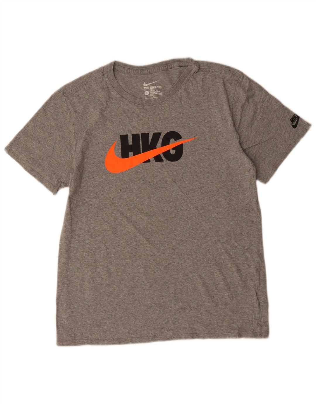 NIKE Camiseta con gráfico de corte atlético para mujer UK 40 Grande Algodón gris