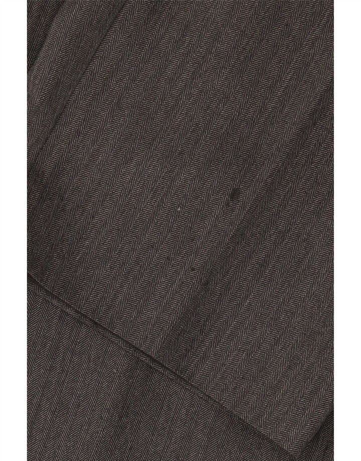 Marks & Spencer Pantalón de traje recto para hombre W36 L31 Lana en espiga gris