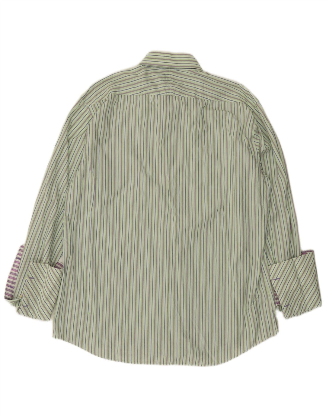 Paul Smith Camisa formal para hombre Talla 45 17 1/2 XL Algodón a rayas verdes