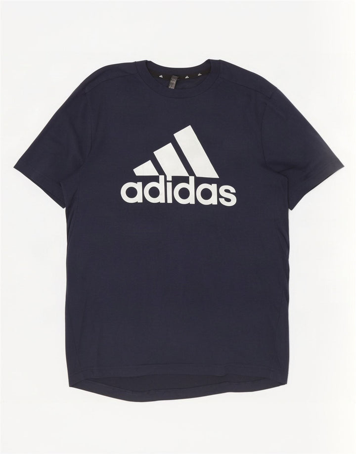 Adidas Hombre Aeroready Graphic Camiseta Top Pequeño Azul Marino Poliéster