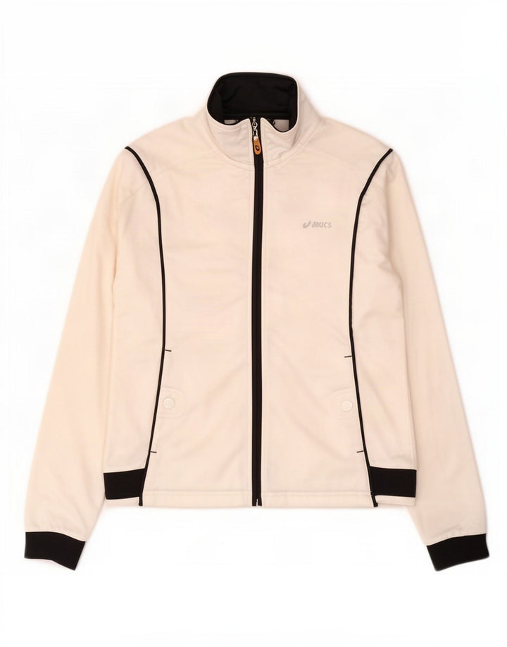 Asics Chaqueta de chándal para mujer UK 40 Medium Off White Colorblock