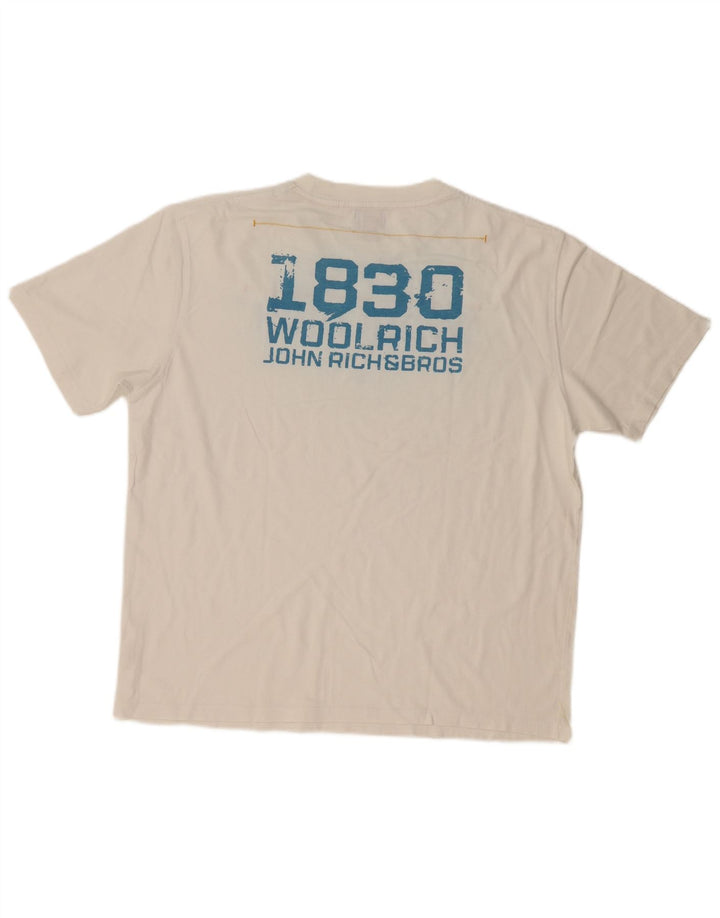 Woolrich Camiseta gráfica para hombre Top XL Algodón blanco