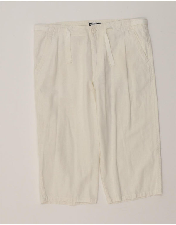 STS Bermudas para mujer IT 46 Large W32 Lino blanco