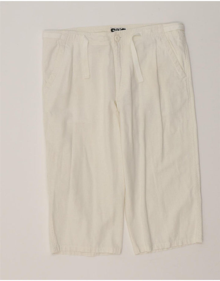 STS Bermudas para mujer IT 46 Large W32 Lino blanco