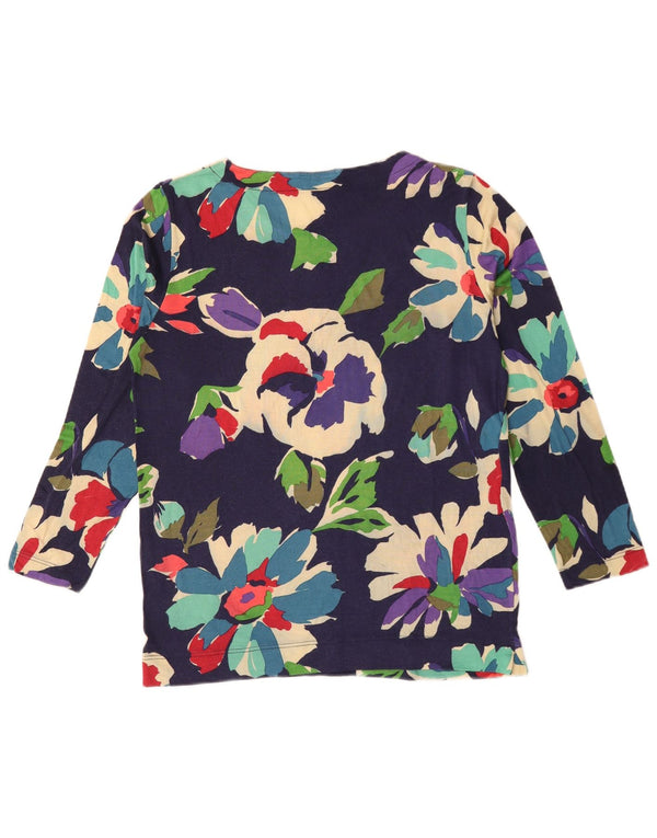 Henry Cottons Top Mujer Manga Larga IT 42 Viscosa Floral Azul Marino Medio