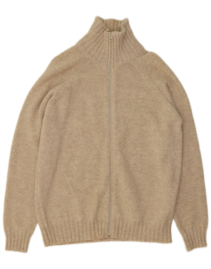 Zara Hombre Cárdigan Sueter Large Lana Beige