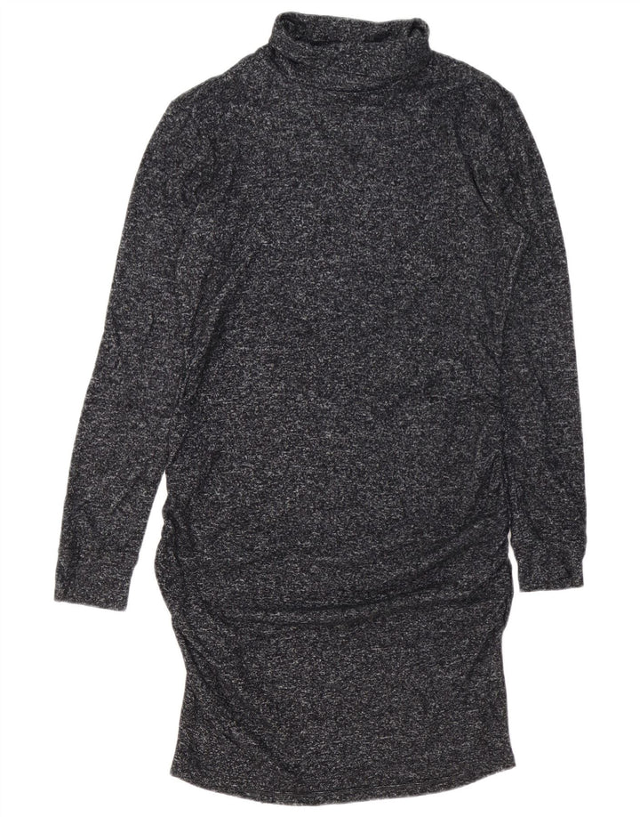 Athleta Vestido tipo jersey con cuello vuelto para mujer UK 44 Medio Rayón moteado azul marino