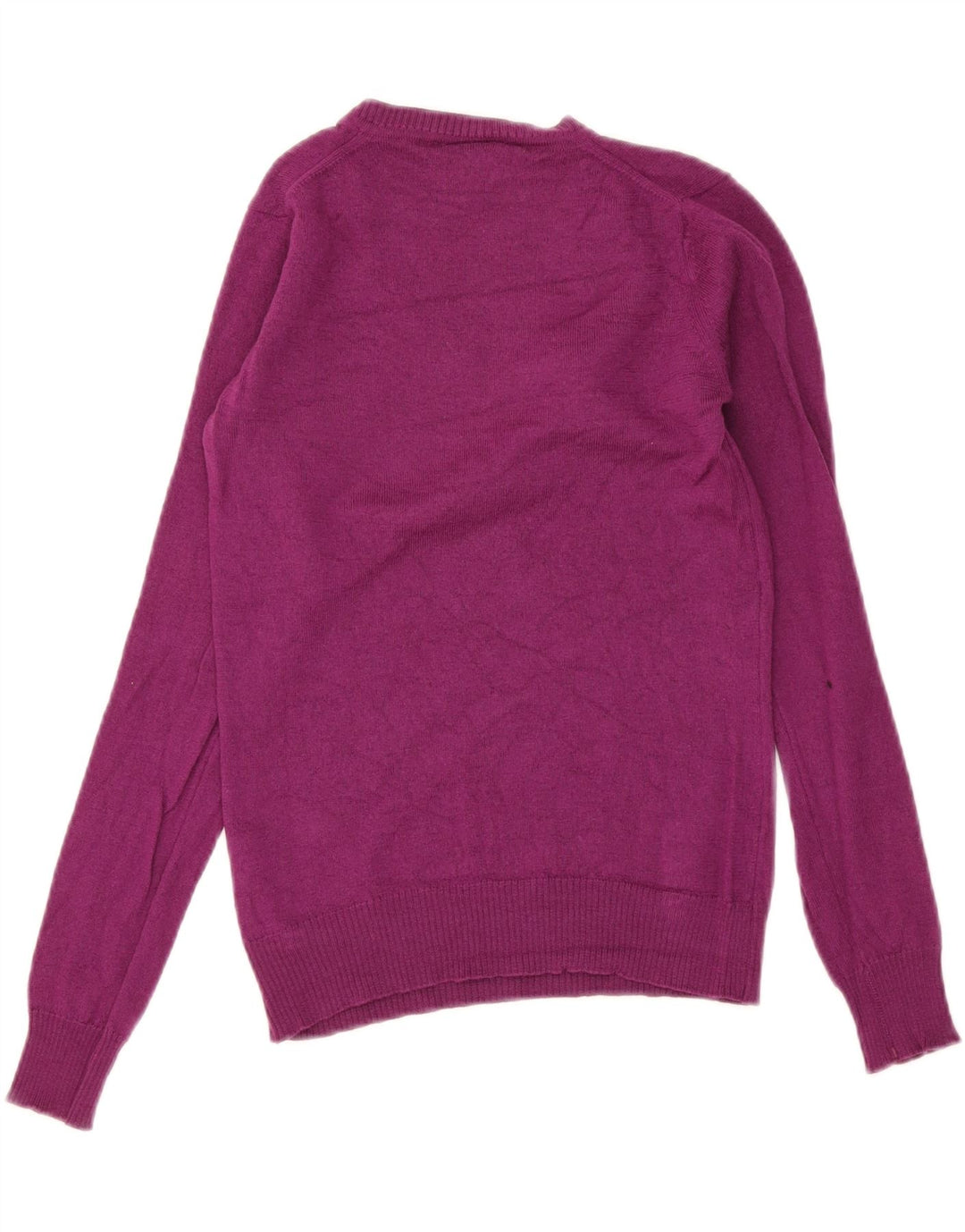Lacoste Jersey con cuello en V para mujer Talla 36 Pequeño Lana morada