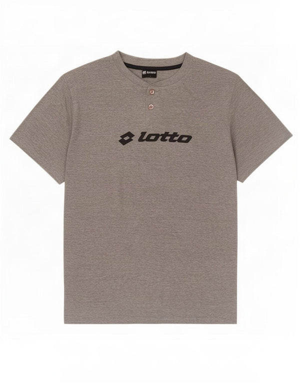 Lotto Camiseta gráfica para hombre Top grande de algodón moteado gris