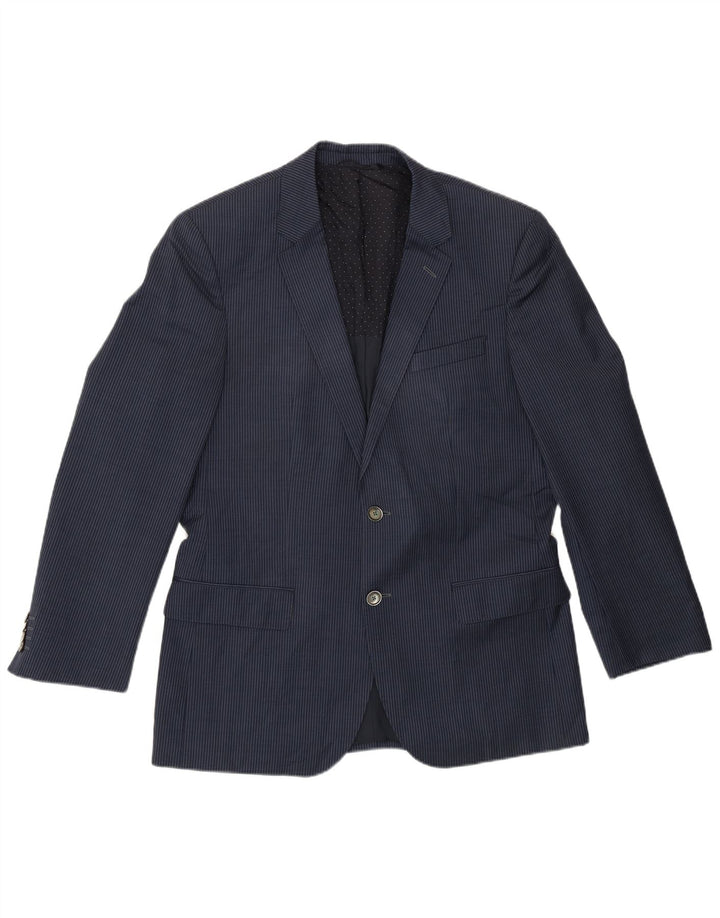 Hugo Boss Chaqueta tipo blazer de 2 botones para hombre EU 50 Large Azul marino a rayas