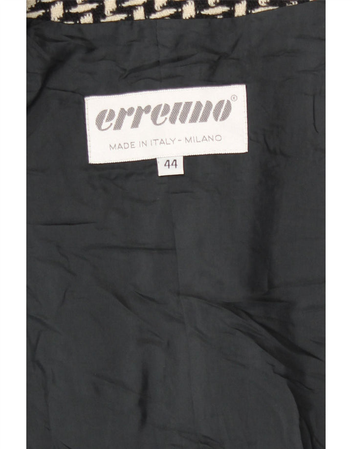 Erreuno Chaqueta tipo blazer larga con estampado abstracto para mujer IT 44 Medium Black