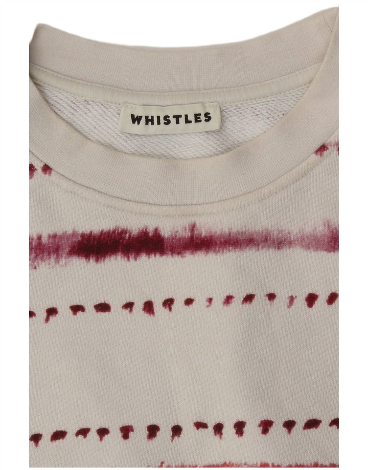 Whistle - Sudadera extragrande para mujer, talla 40, tamaño mediano, color blanco geométrico