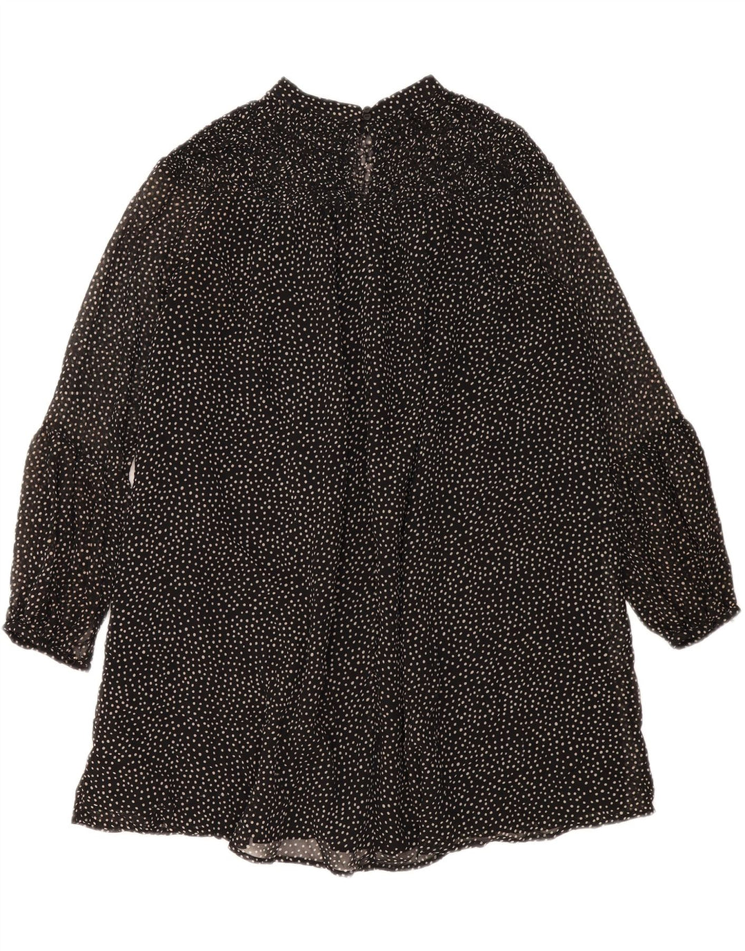 Zara Mujer Vestido Escalonado UK 44 Mediano Negro Manchado