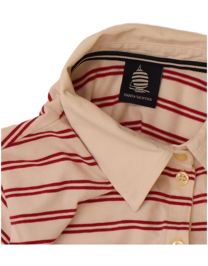 MARINA YACHTING Polo de rugby para mujer UK 12 Medium Off White Rayas