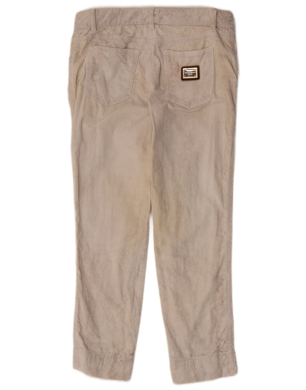 Dolce & Gabbana Pantalones Cónicos De Pana Para Mujer IT 42 Medium W28 L27 Beige