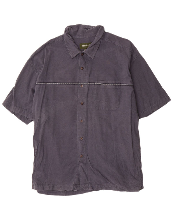Eddie Bauer Camisa de manga corta para hombre 2XL Azul marino Algodón