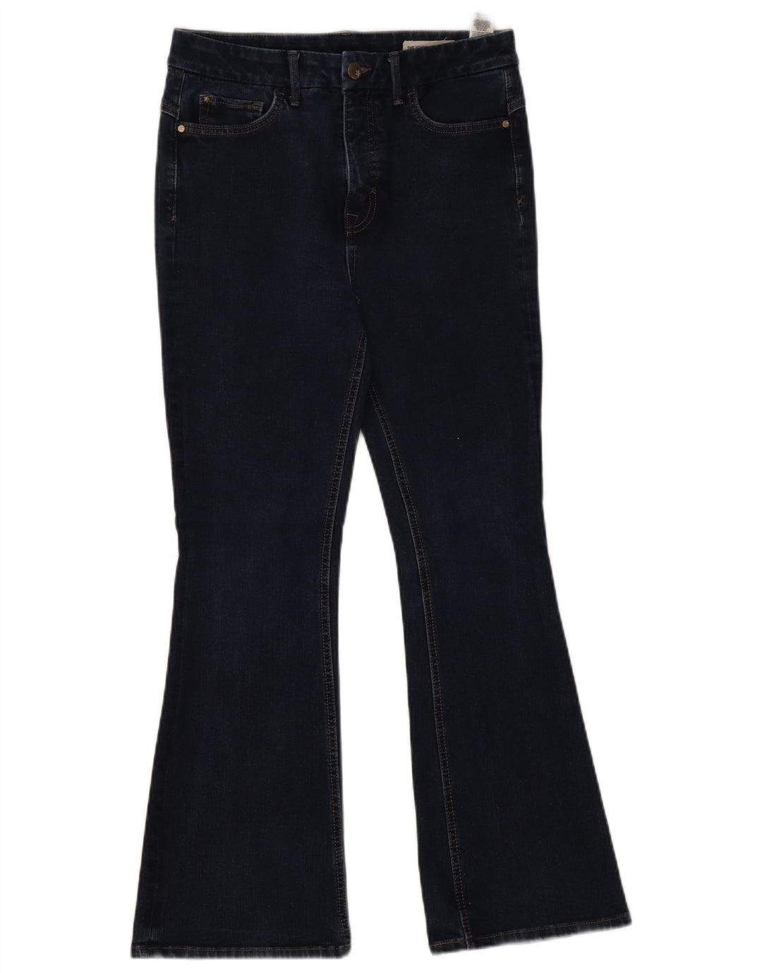 Marks & Spencer Vaqueros acampanados para mujer UK 12 Medium W28 L27 Azul marino Algodón