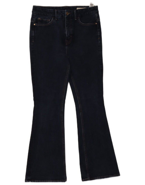 Marks & Spencer Vaqueros acampanados para mujer UK 12 Medium W28 L27 Azul marino Algodón