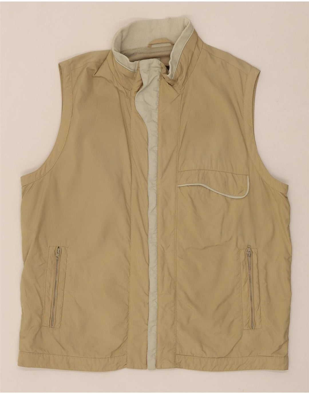 FAY Mens Gilet UK 40 Large Beige Polyamide Vintage Fay and Second-Hand Fay from Messina Hembry 