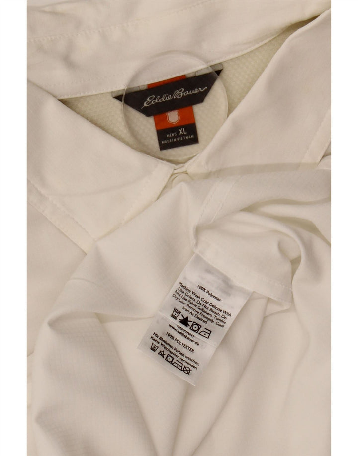 EDDIE BAUER Camisa Manga Corta Hombre XL Blanco Poliéster