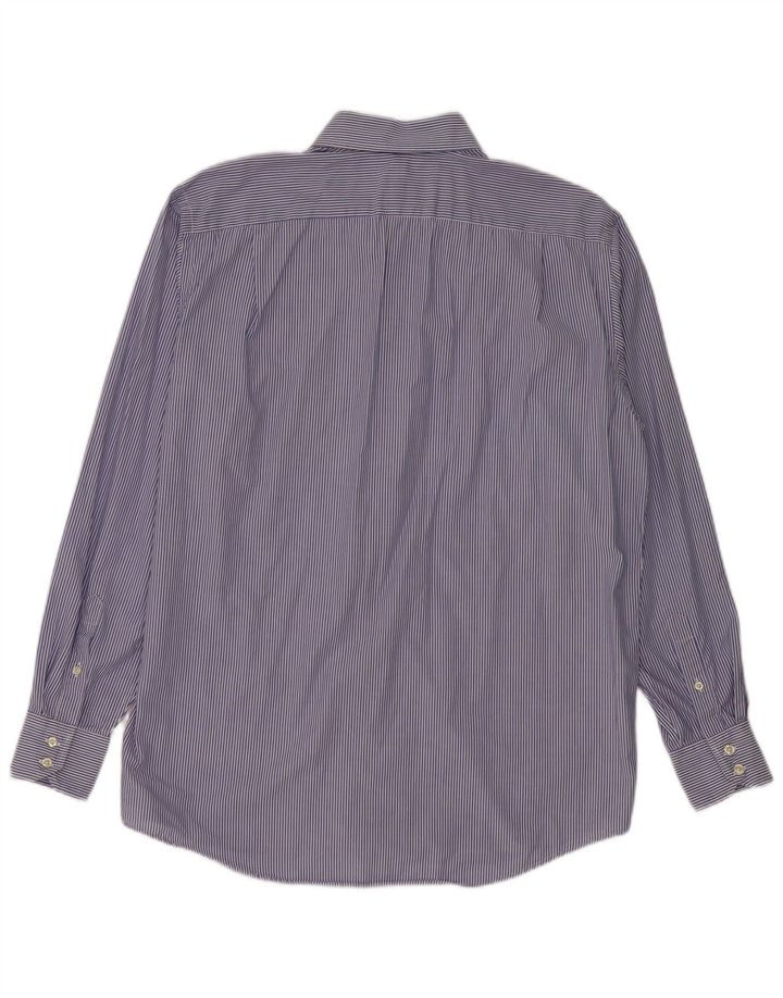 Camisa Lacoste Hombre Talla 42 Algodón Rayas Azul Grande