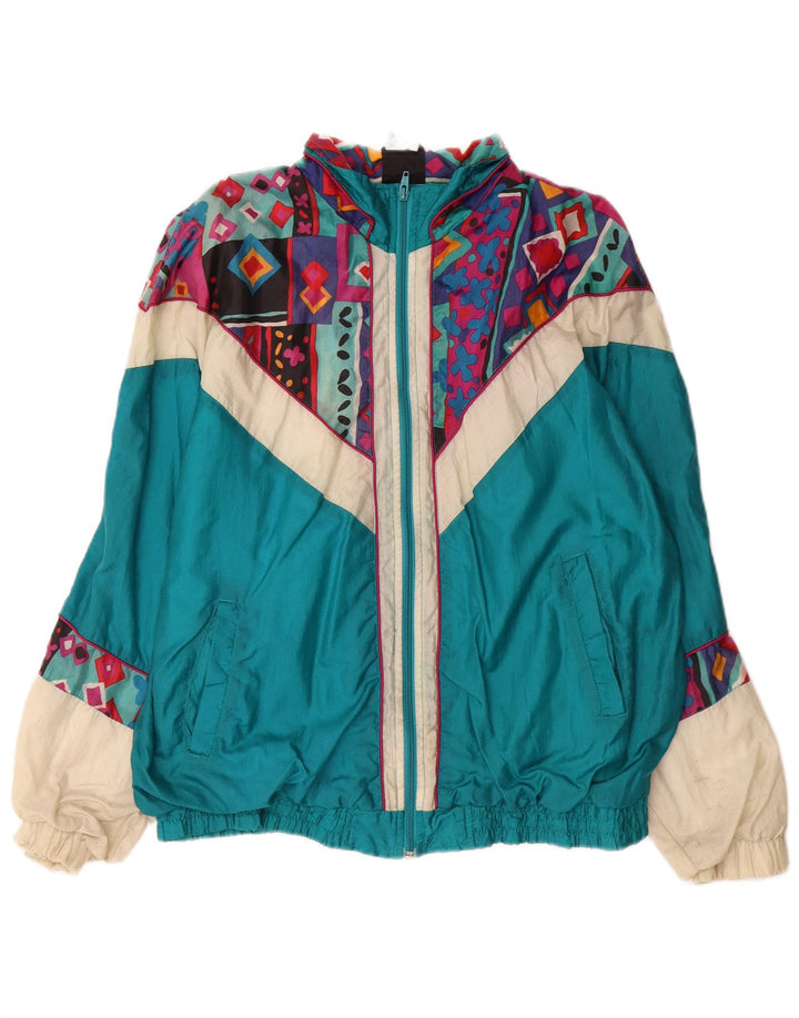 Stefano Hombre Chaqueta De Chándal Superior Nylon Color Block Azul Grande