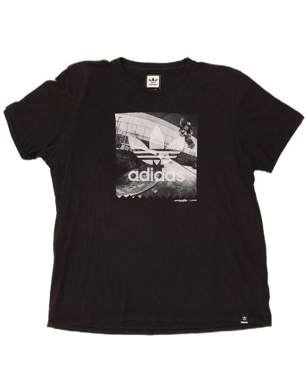 Adidas Camiseta gráfica para hombre Top 2XL Algodón negro