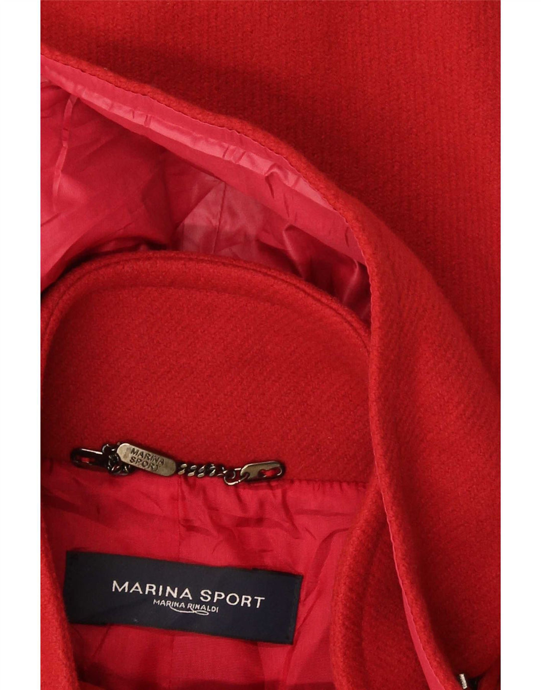 Marina Sport Abrigo extragrande con capucha para mujer Talla 25 Lana virgen roja grande