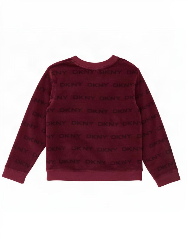 Dkny Top gráfico para mujer manga larga UK 40 XL Poliéster granate
