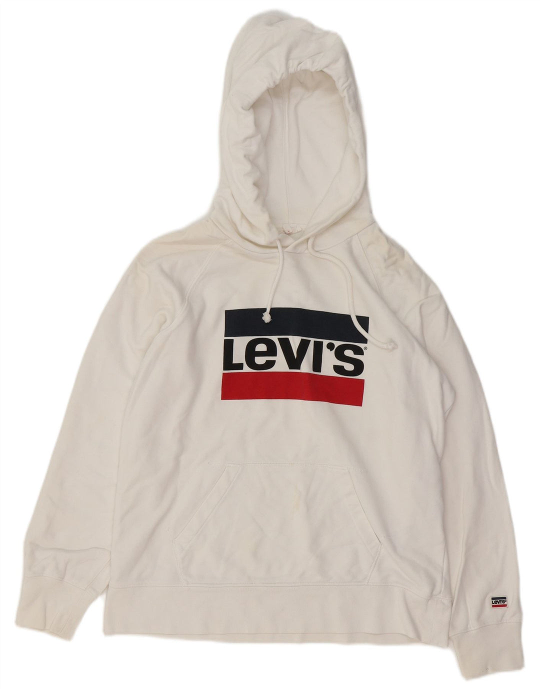 LEVI'S Jersey con capucha gráfica para hombre pequeño de algodón blanco