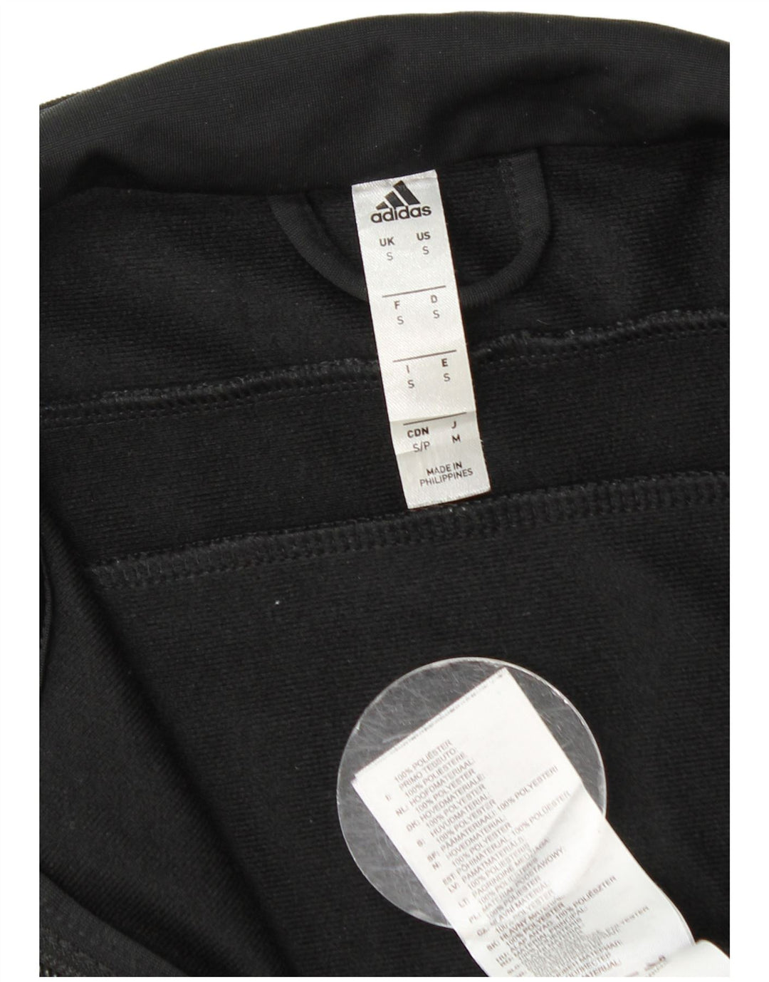 Adidas Hombre Chándal Top Chaqueta Pequeña Poliéster Negro