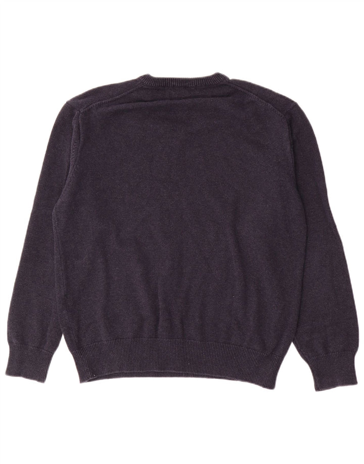 Gant Jersey con cuello en V para hombre, talla grande, algodón azul marino