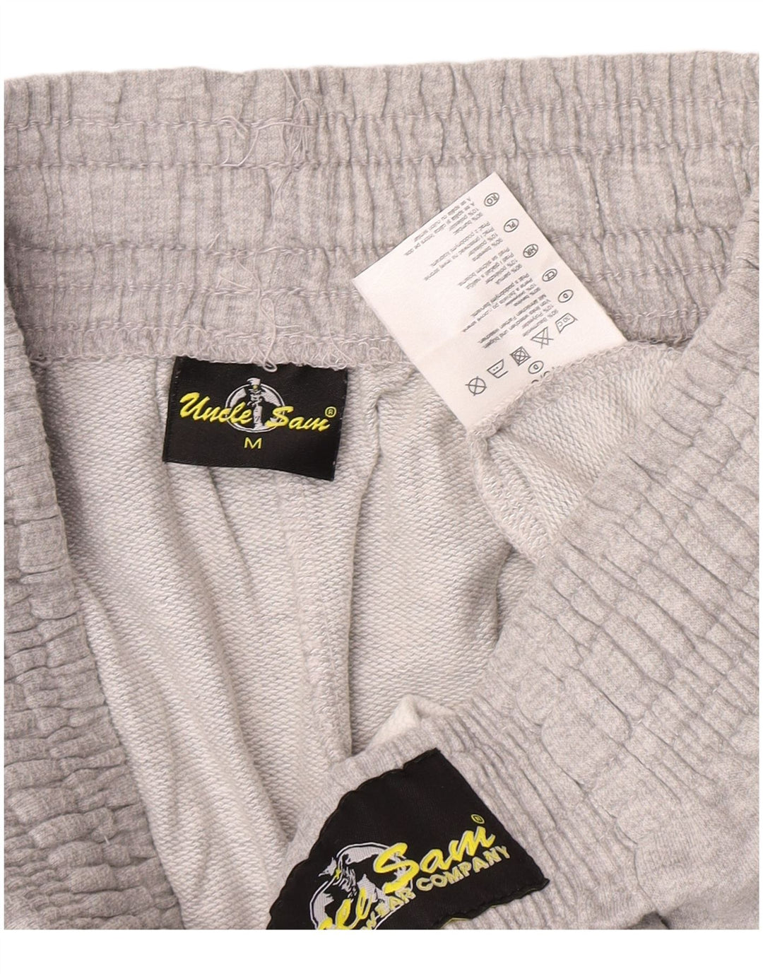 Bermudas deportivas con estampado gráfico para hombre del Tío Sam, algodón gris medio