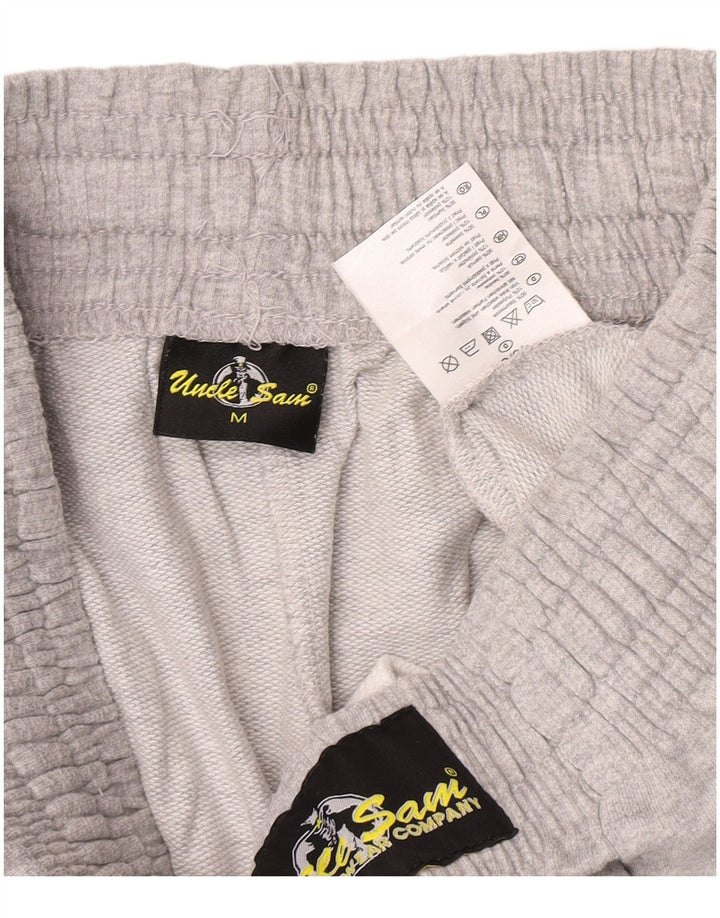 Bermudas deportivas con estampado gráfico para hombre del Tío Sam, algodón gris medio