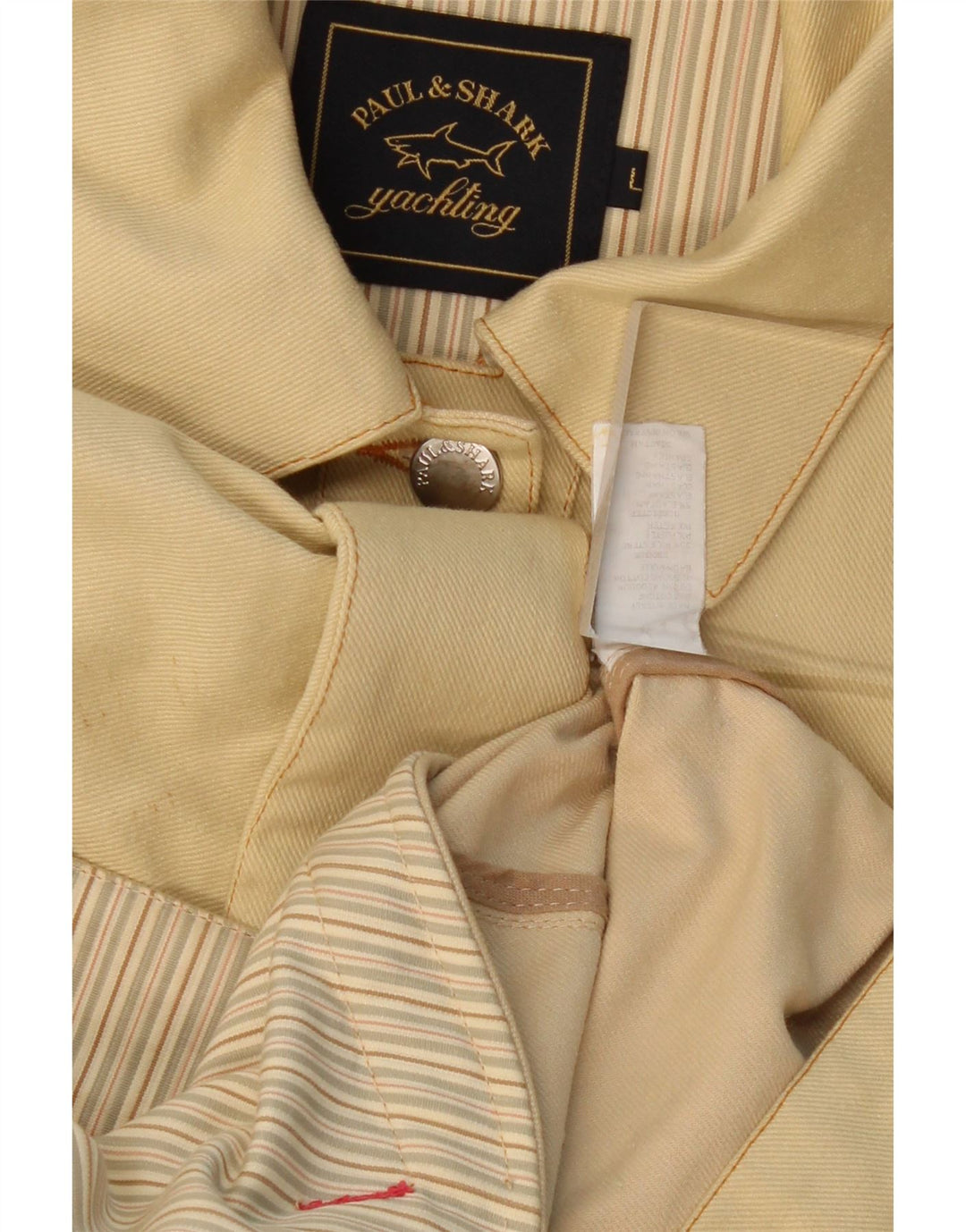 PAUL & SHARK Chaqueta vaquera náutica para mujer UK 46 Algodón amarillo grande