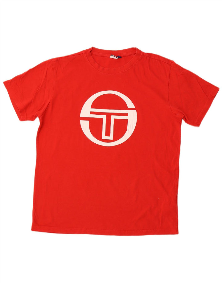 Sergio Tacchini Camiseta gráfica para hombre Top grande de algodón rojo