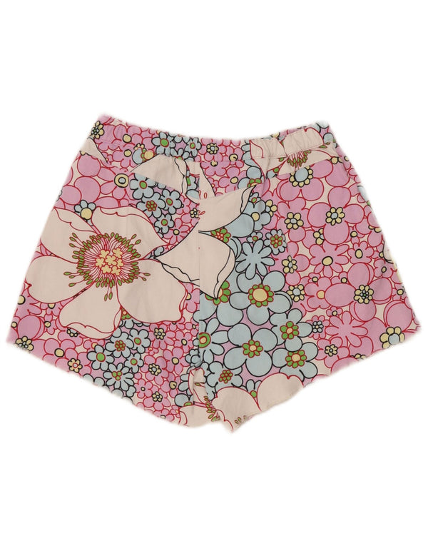 Pantalones cortos casuales de cintura alta para mujer vintage W30 floral multicolor medio