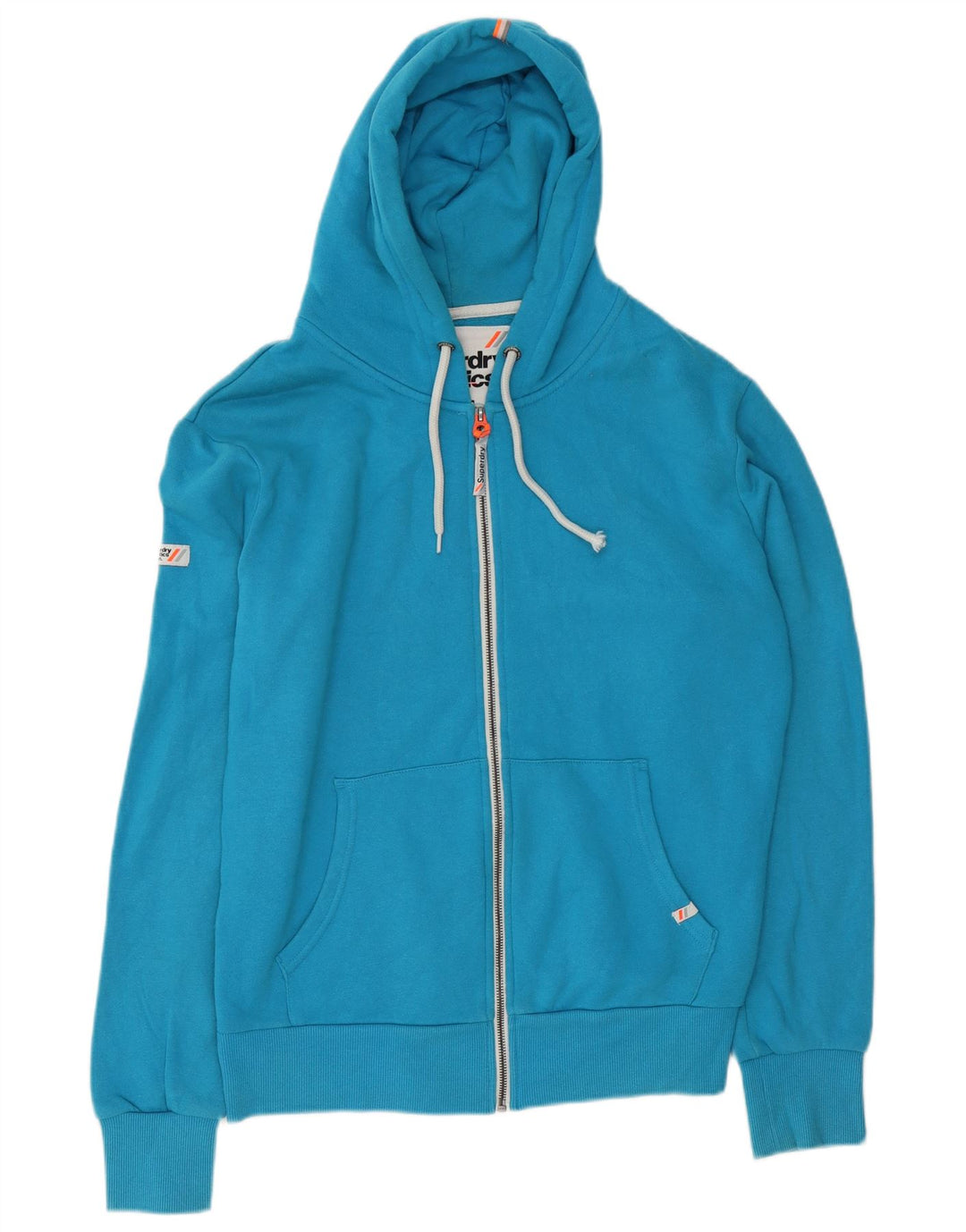 Superdry Sudadera con capucha y cremallera para hombre, talla grande, algodón azul
