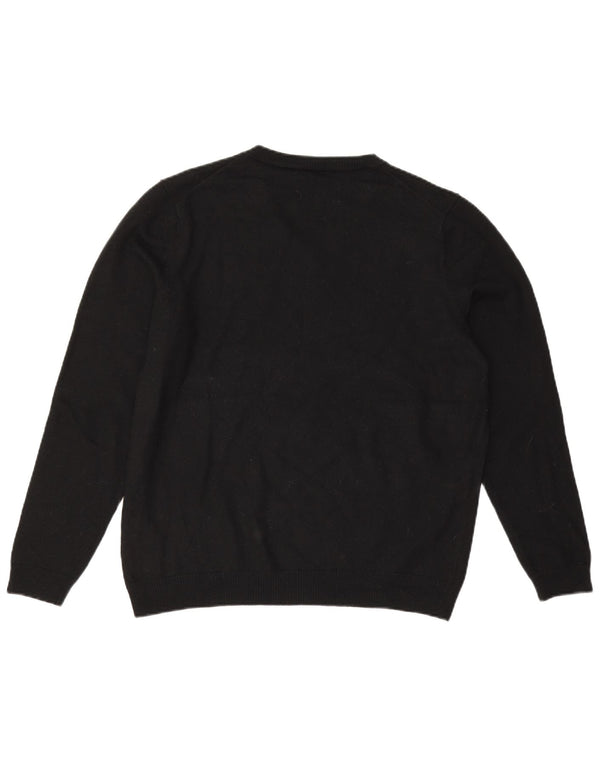 Hugo Boss Jersey con Cuello en V para niño 15-16 años XL Lana Virgen Negra