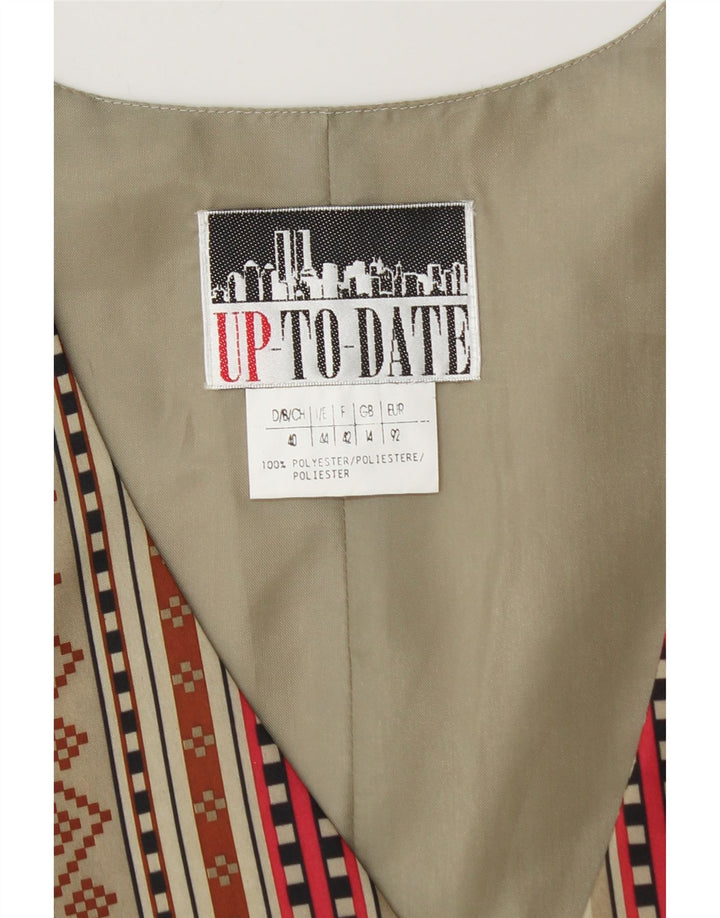 Vintage mujer chaleco Reino Unido 14 medio multicolor poliéster geométrico