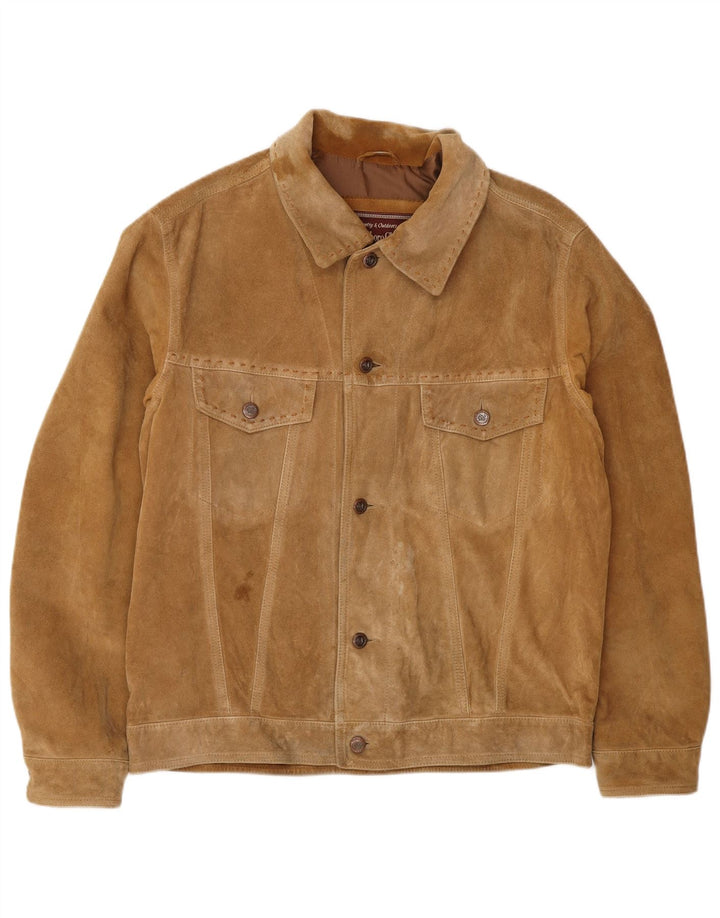 Marlboro Classics Chaqueta de ante para hombre Reino Unido 40 Cuero beige grande