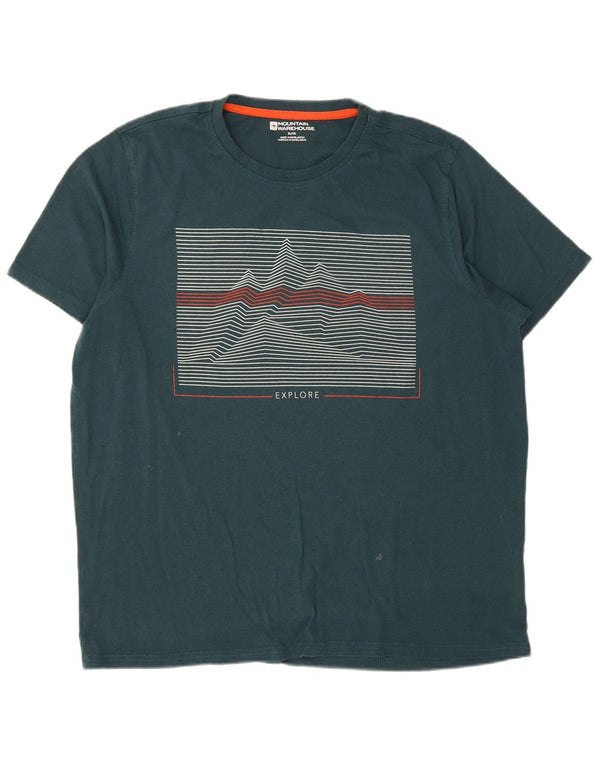 Mountain Warehouse Camiseta gráfica para hombre Top XL Algodón verde